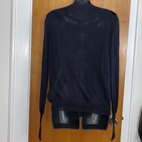 Black v neck top velvet and silk. black - Picture 3 of 8